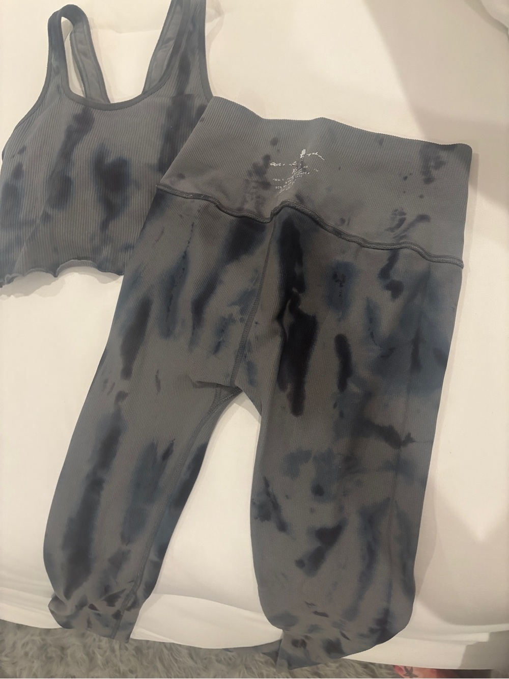 Spiritual gangster Tie-Dye Leggings & top- Gray